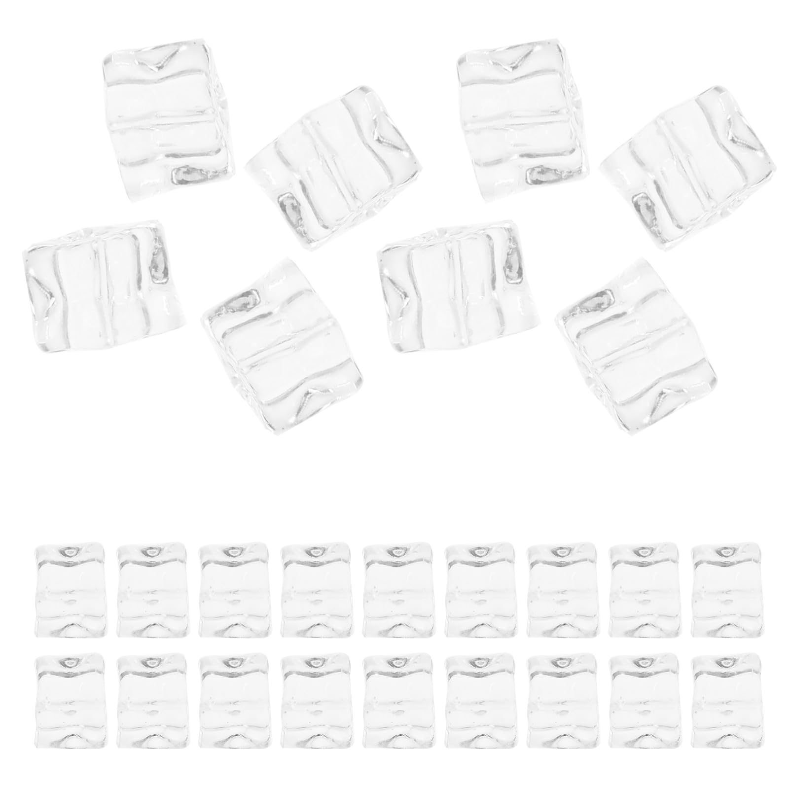 VALICLUD 200piezas Cubitos De Hielo Falsos Transparentes Reutilizables Decorativos Para Jarrones Accesorios De Fotografía Para Eventos y Manualidades