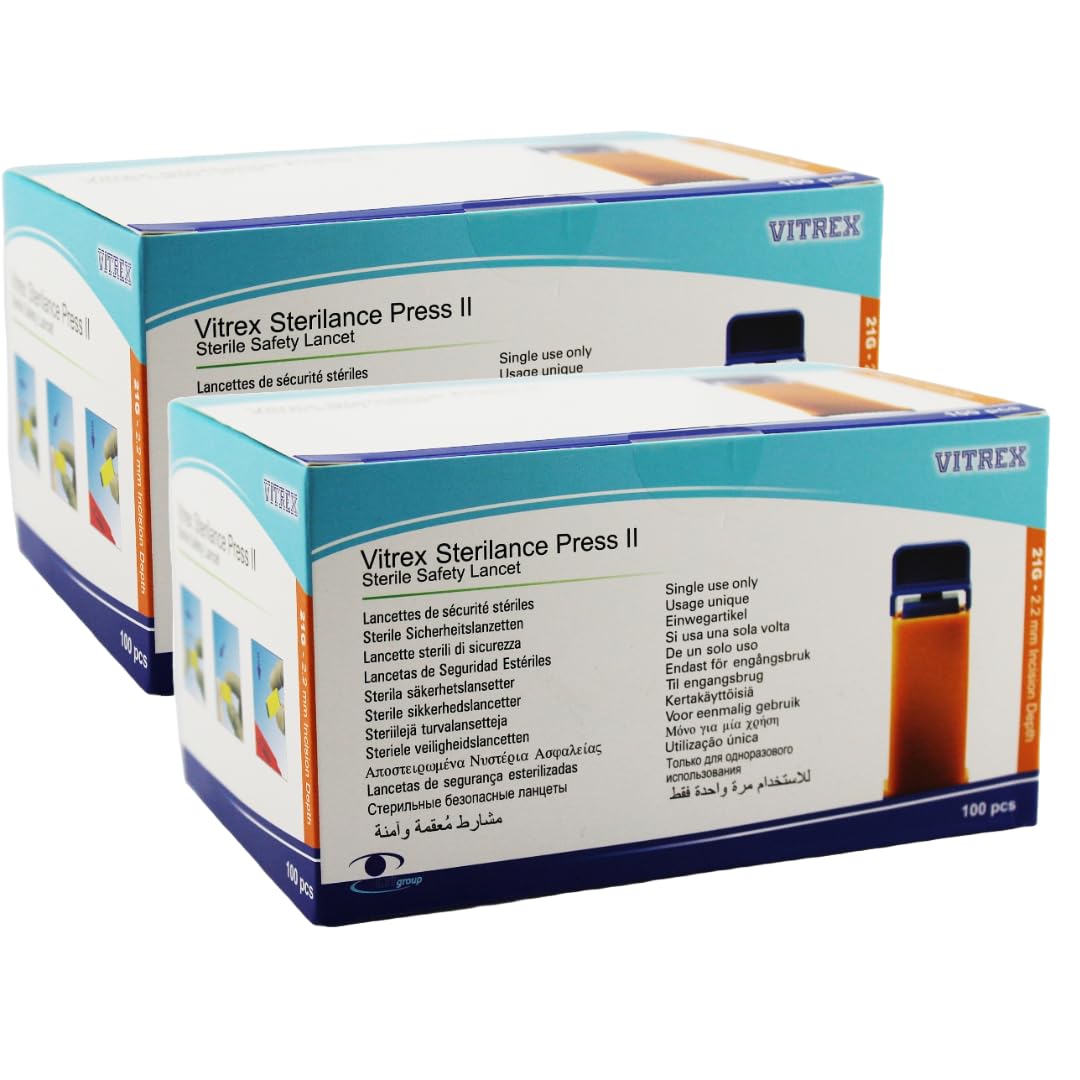 200 x 21g Sterile Safety Lancet For Blood Testing/Diabetes/Cholesterol Test Samples, Single-Use