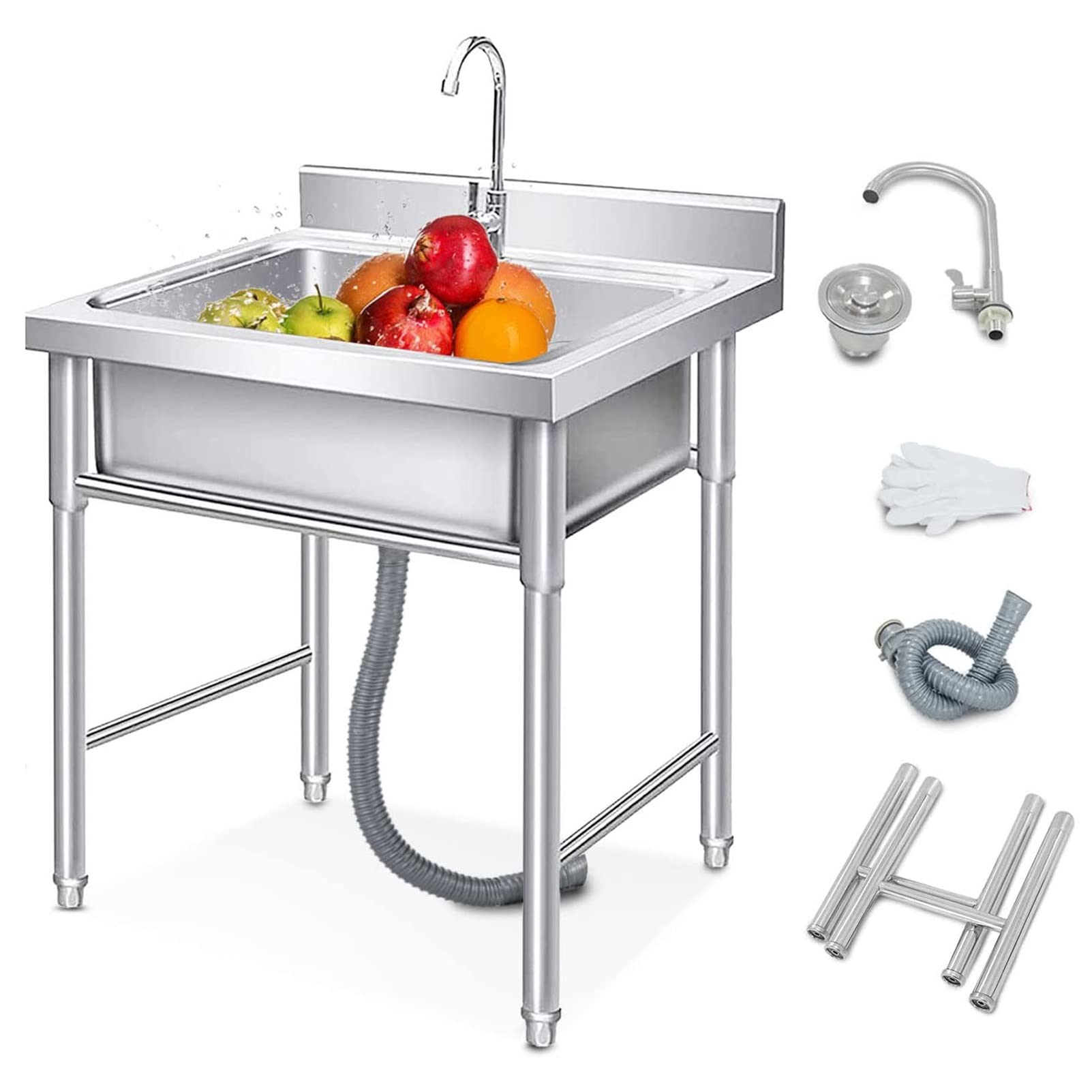 Buy Natliedop Catering Sink Free Standing Commercial Sink w/Faucet