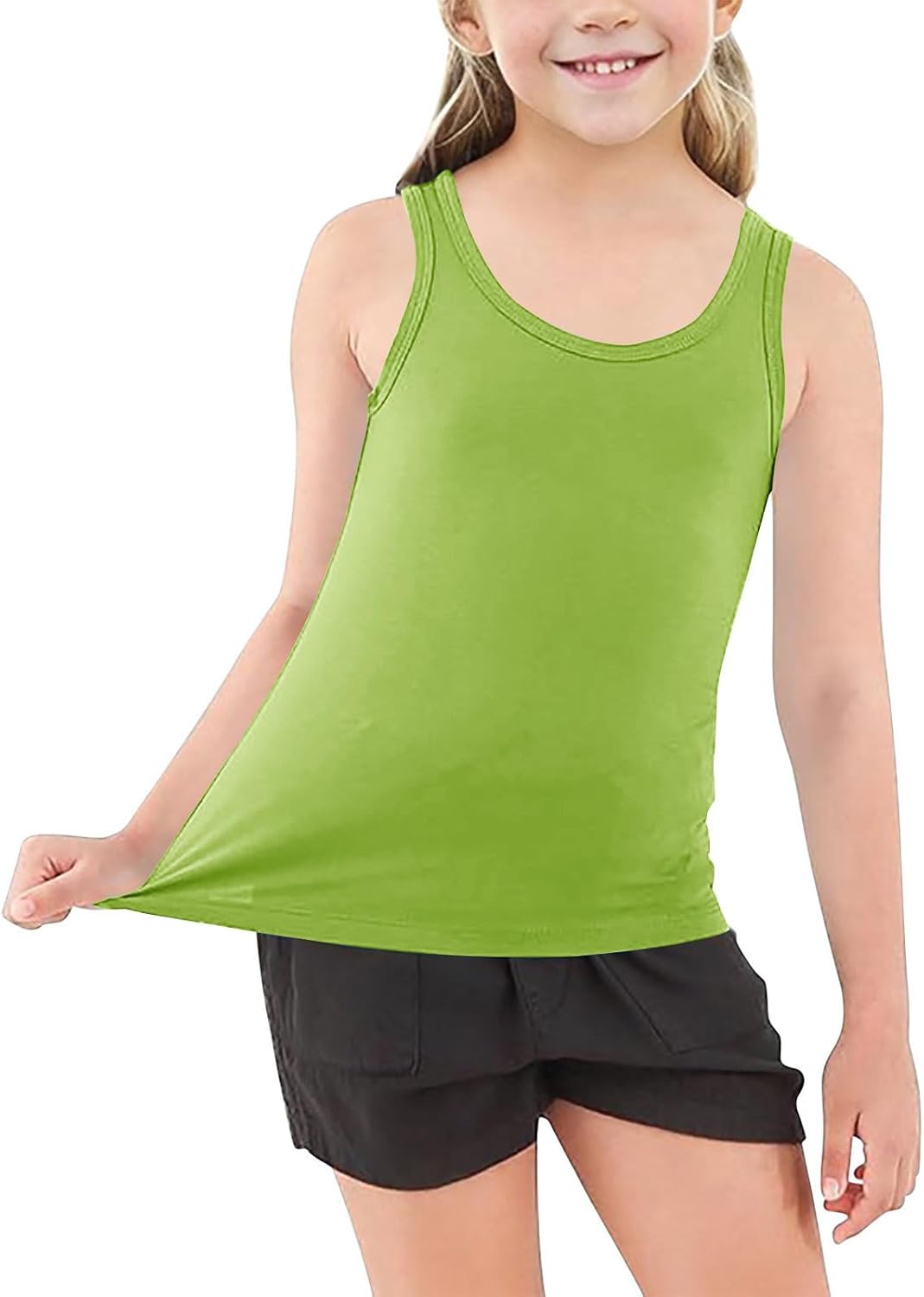 5-Pack Girls Basic Solid Racerback Tank Tops Athletic Casual Sleeveless Versatile Dance Shirts for 1-13 Years