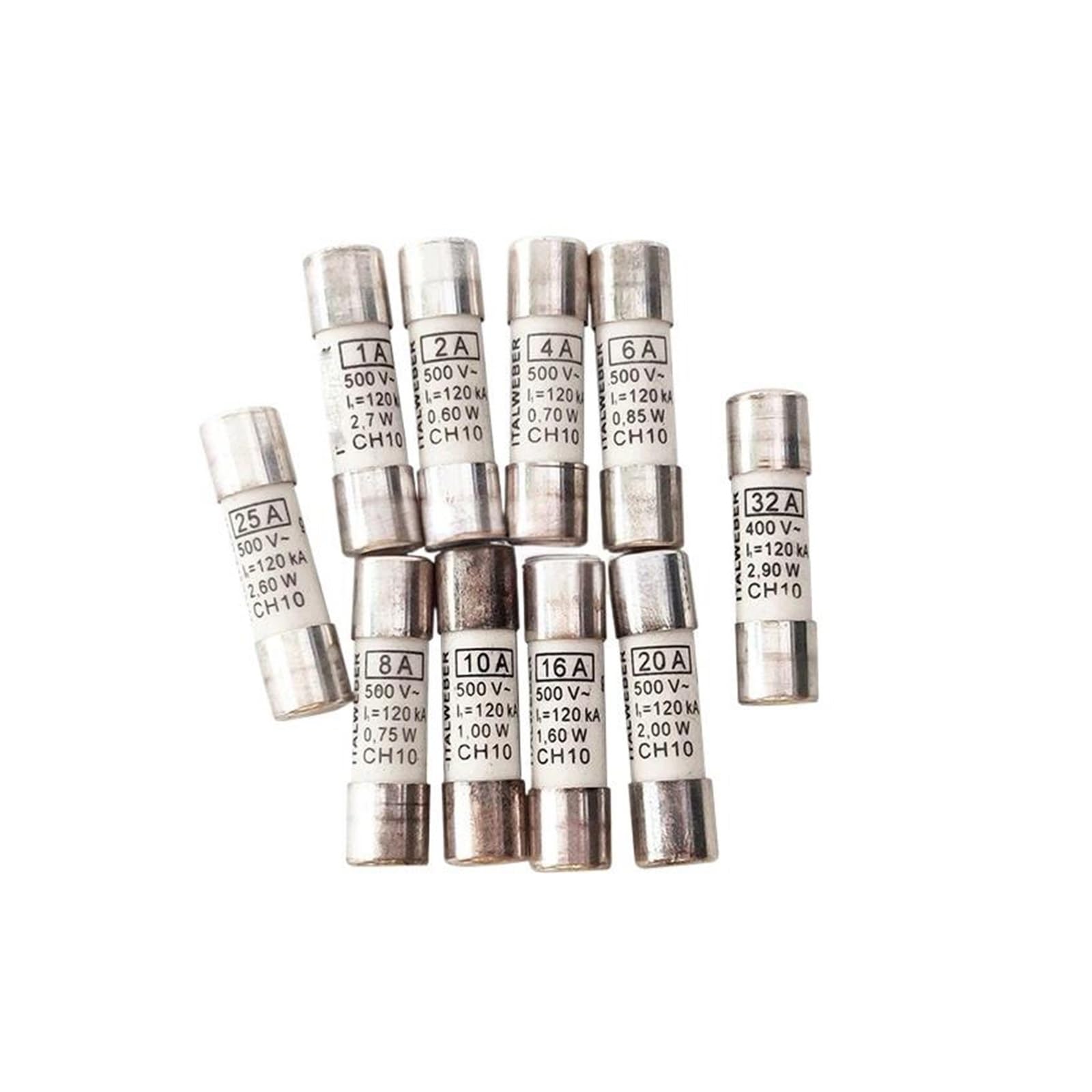 NACODLUL (5pieces) fuse CH10 1A 2A 4A 6A 10A 16A 20A 25A 32A 500V(6A)