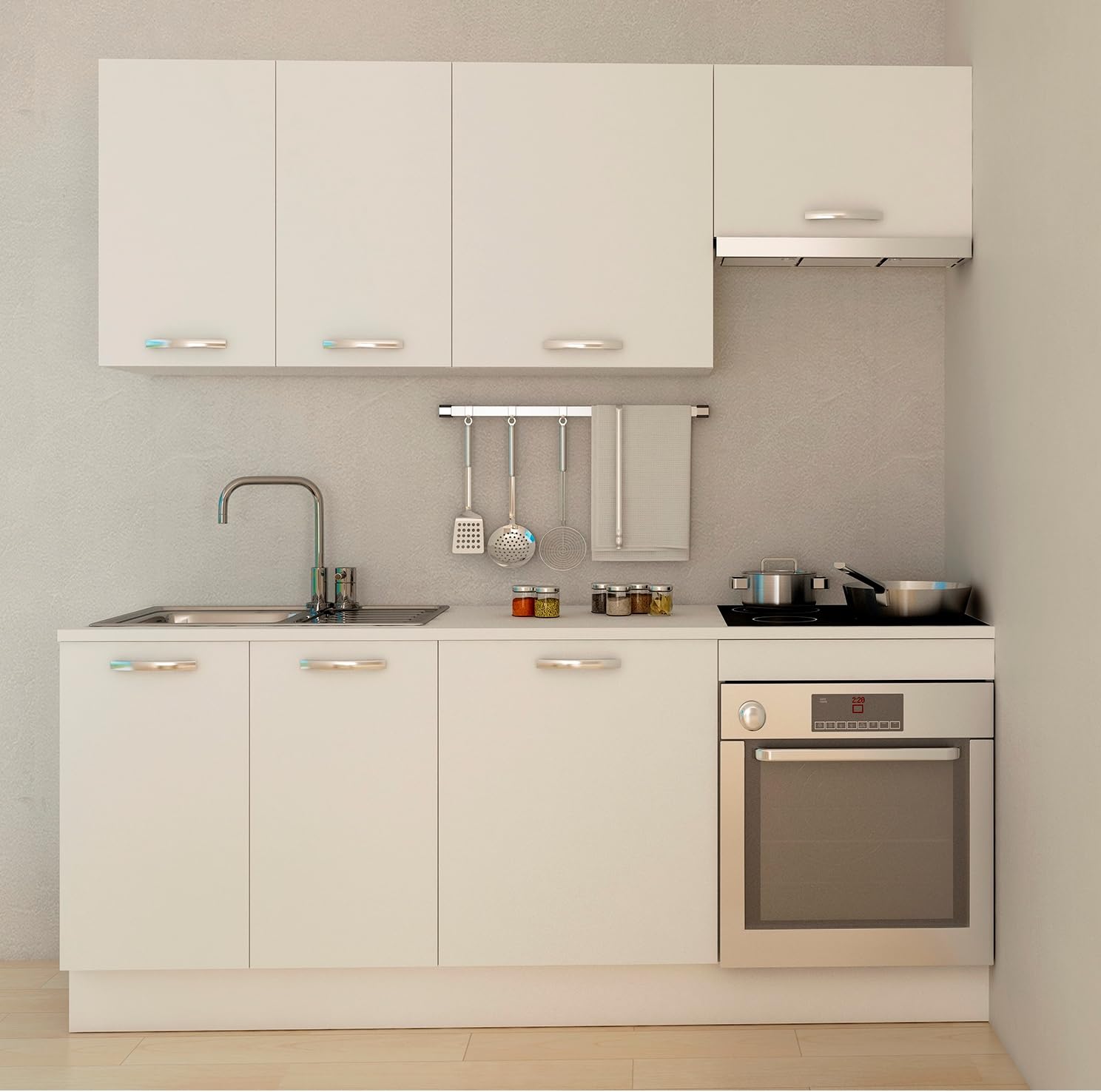HOGAR24 ES - Mueble Bajo Fregadero 2 Puertas Color Blanco, Medidas: 85 x 80 x 58 cm