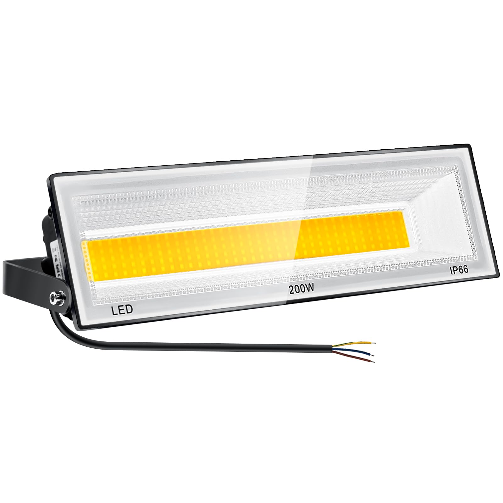 CREATESTAR Faretto LED da Esterno 200W, Faro Led Esterno 20000LM,3000K Bianco Caldo Faretti Led IP66 Impermeabile per Giardino Garage Parcheggio Cortile