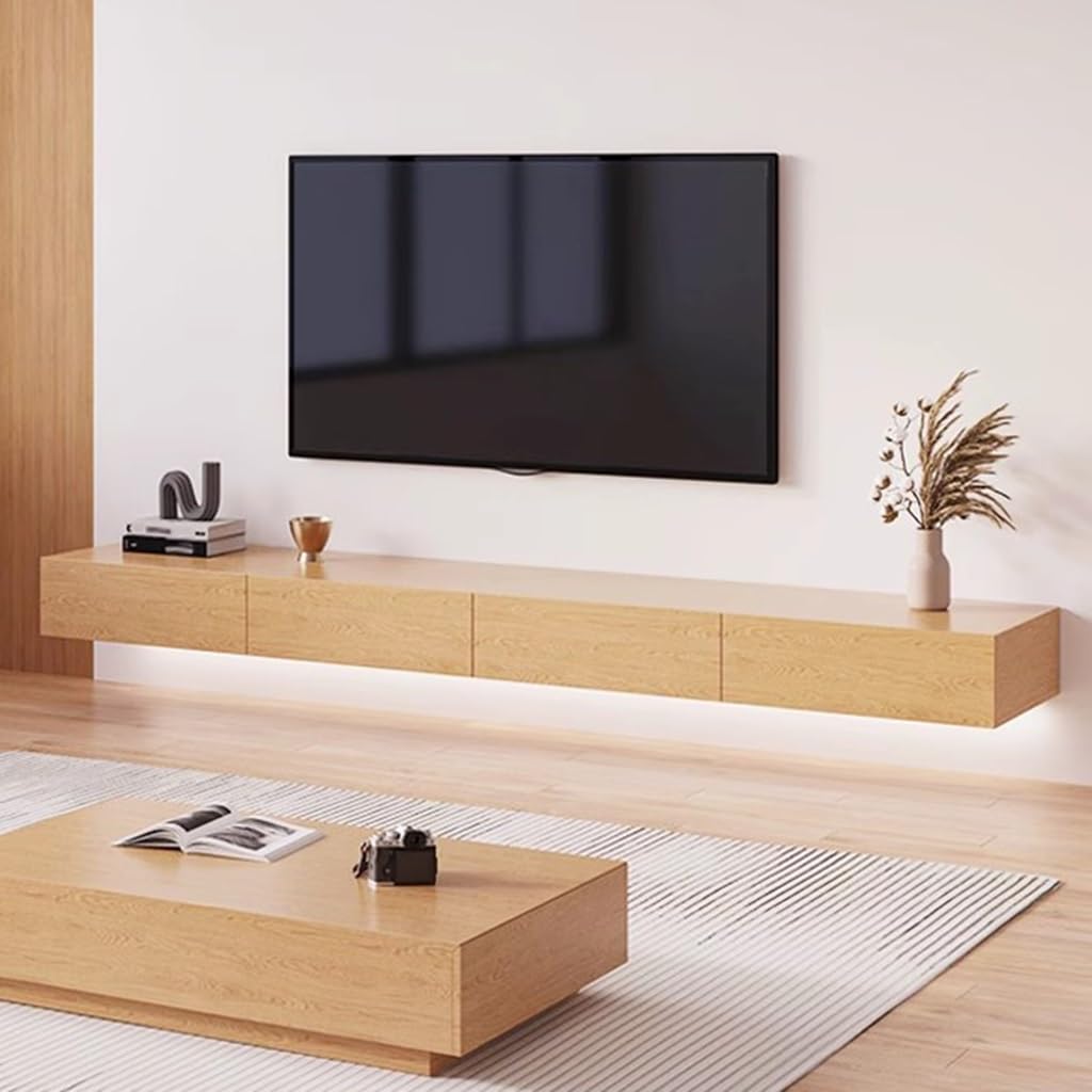 Nowoczesny pływający telewizor nd 150300 cm naścienna jednostka rozrywkowa drewniana szafka pod telewizor do salonu oszczędzająca miejsce konsola środkowa (150 x 24 x 20 cm)