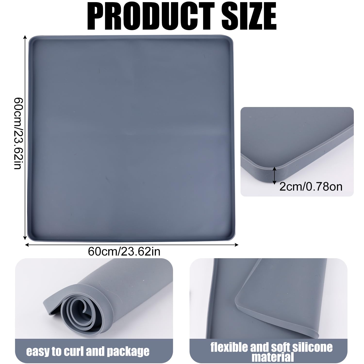 Tappetino Per Lavatrice O Asciugatrice Per Il Piano Mat In Gomma Siliconica Colore Puro Cover Protettivo Superiore Lavabile Antiscivolo Per La Casa Della Cucina Della Lavanderia (Color 3,60x60cm