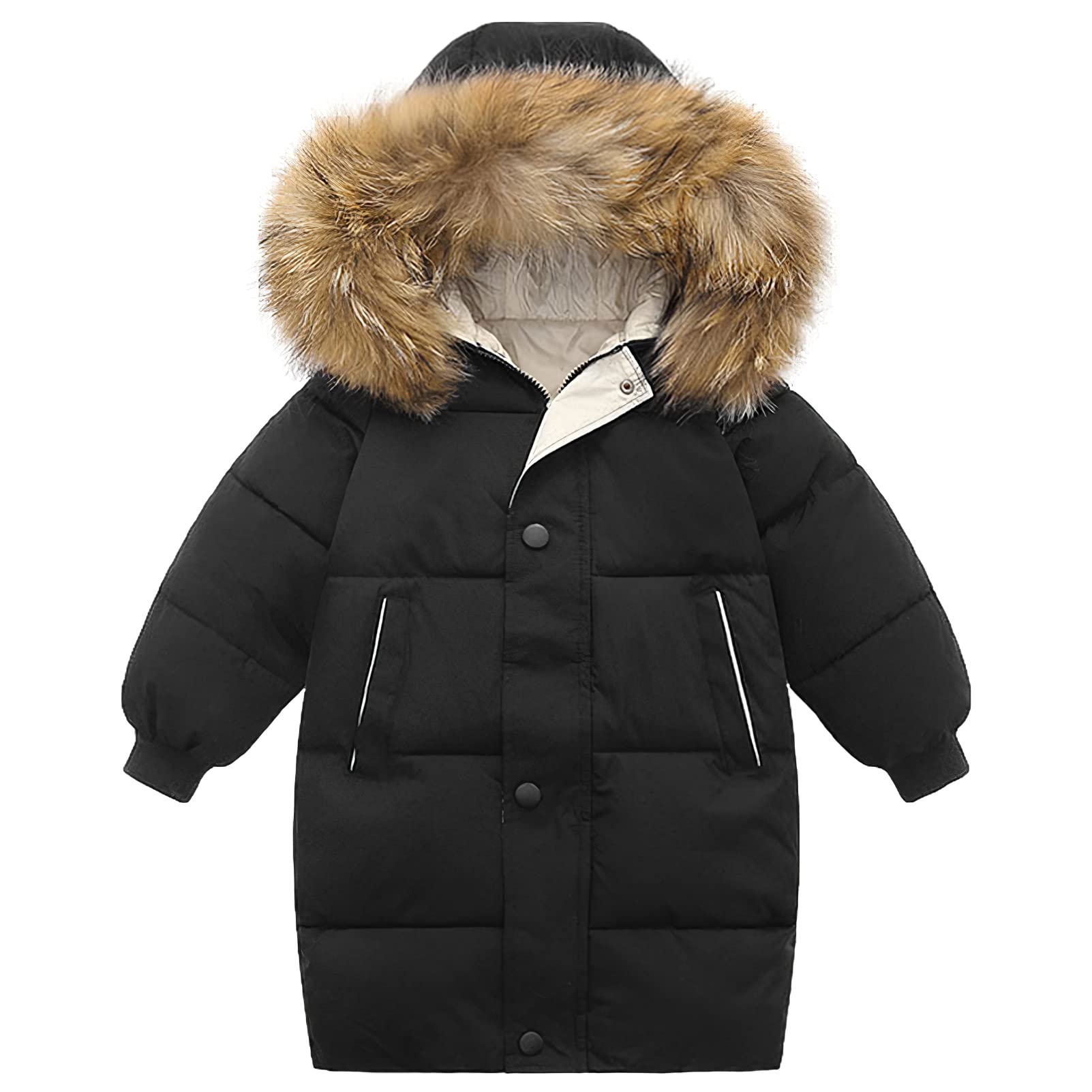 amropi Bambini Ragazze Cappotto con Cappuccio Imbottiti Inverno Parka Giacca per 2-10 Anni