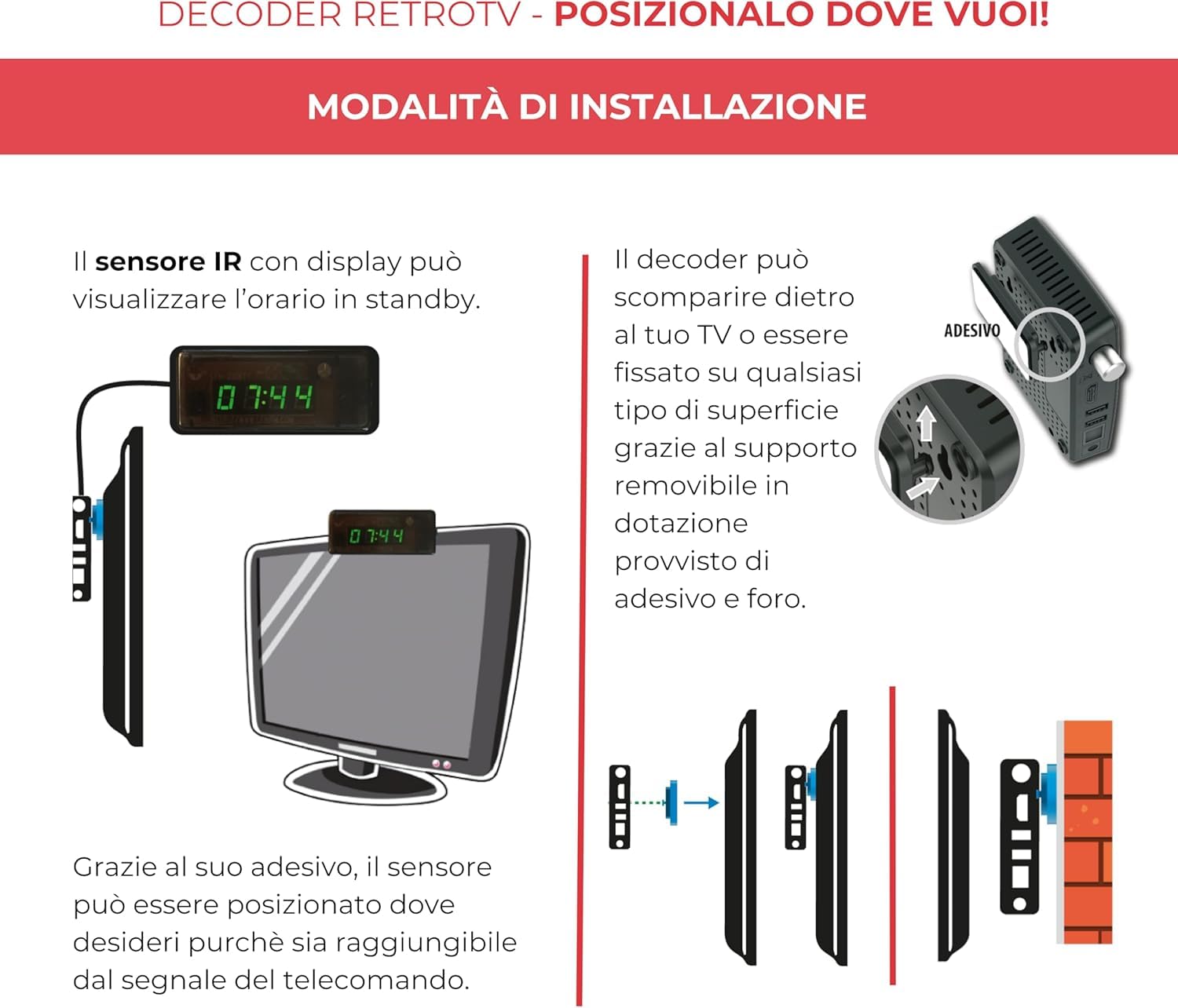 ANFEL Decoder tivùsat RetroTV MICROSAT, DVB-S2 HEVC H265 |AUTOINSTALLANTE | Telecomando 2in1 | SIMcard Tivùsat inclusa | Funzione di registrazione attivabile | Dispositivo abilitato ai canali DAZN