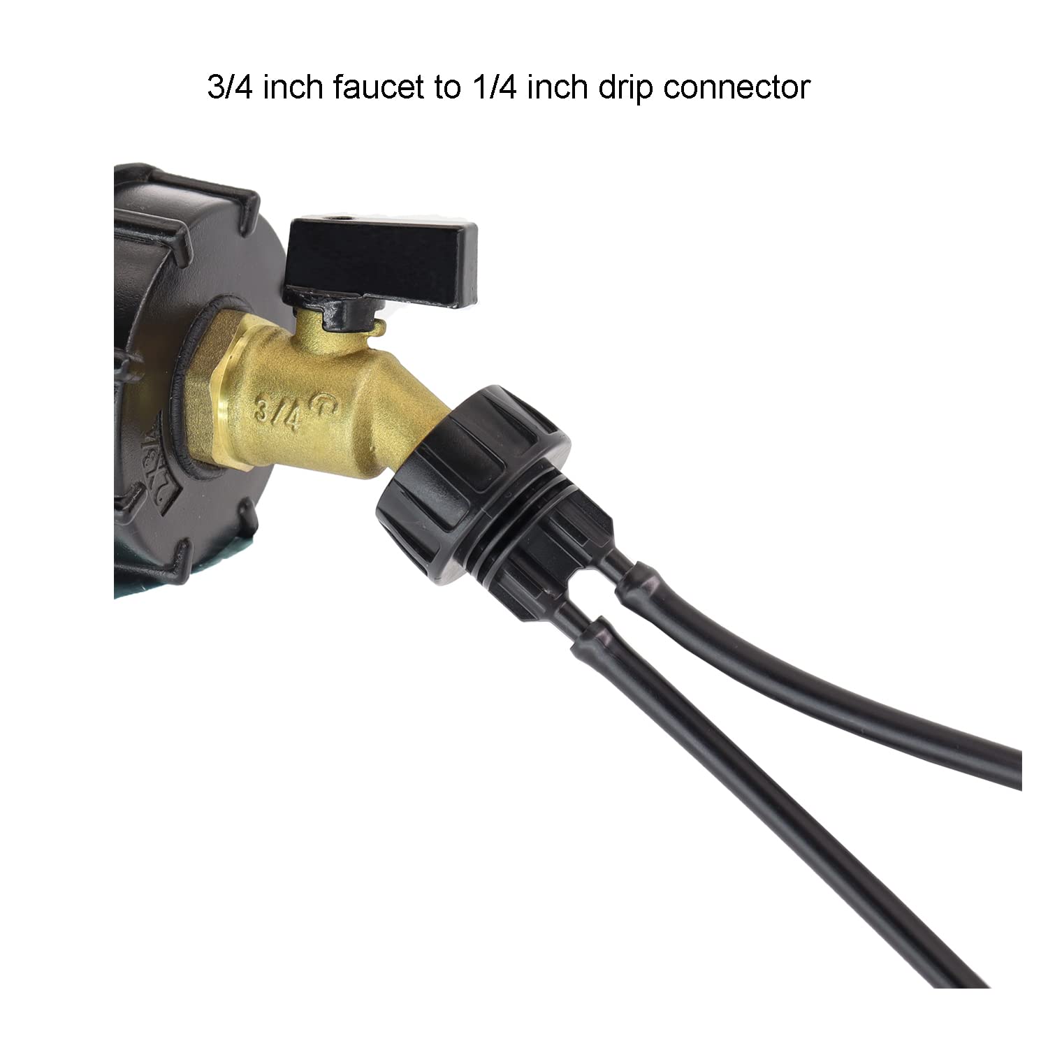 4 pz rubinetto a 1/4 di pollice gocciolamento irrigazione tubo adattatore 3/4 femmina tubo da giardino filettato a 1/4 Barb adattatore con rondelle (2 barbe