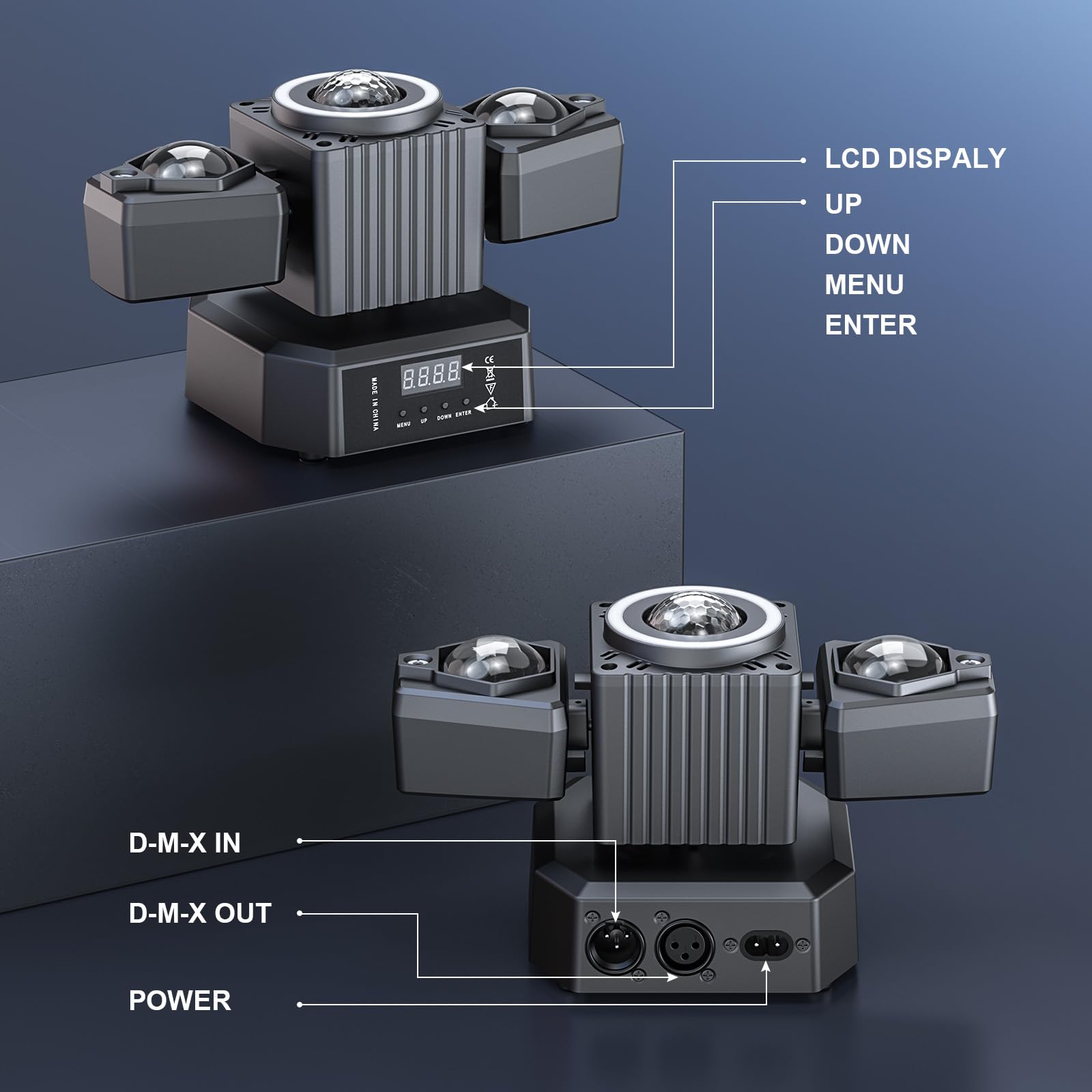 Faretto LED RGBW 4 in 1 65W Mini Moving Head con Telecomando DMX512 per Festa Discoteca DJ Bar