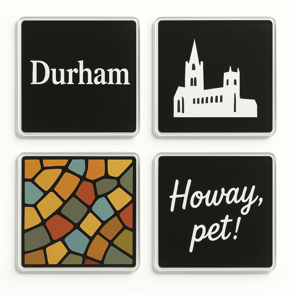 The Plum Penguin Durham Essence Acrylic Coaster Set Of 4 With Design - Celebrate Uk Heritage Home Decor