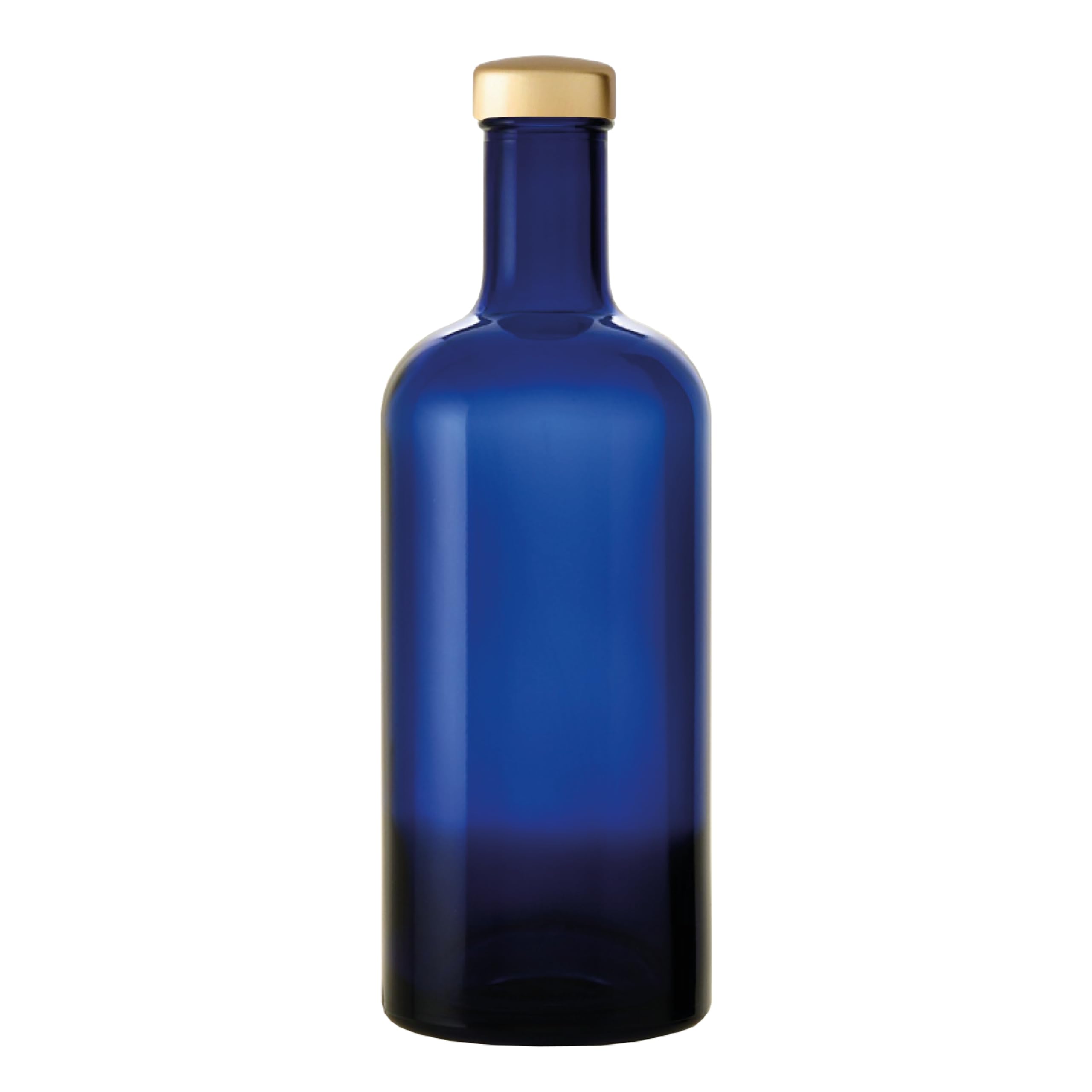 Shurity Pack 6PZ Bottiglie in vetro per acqua Basic 75cl. Blu con tappo Oro (6)
