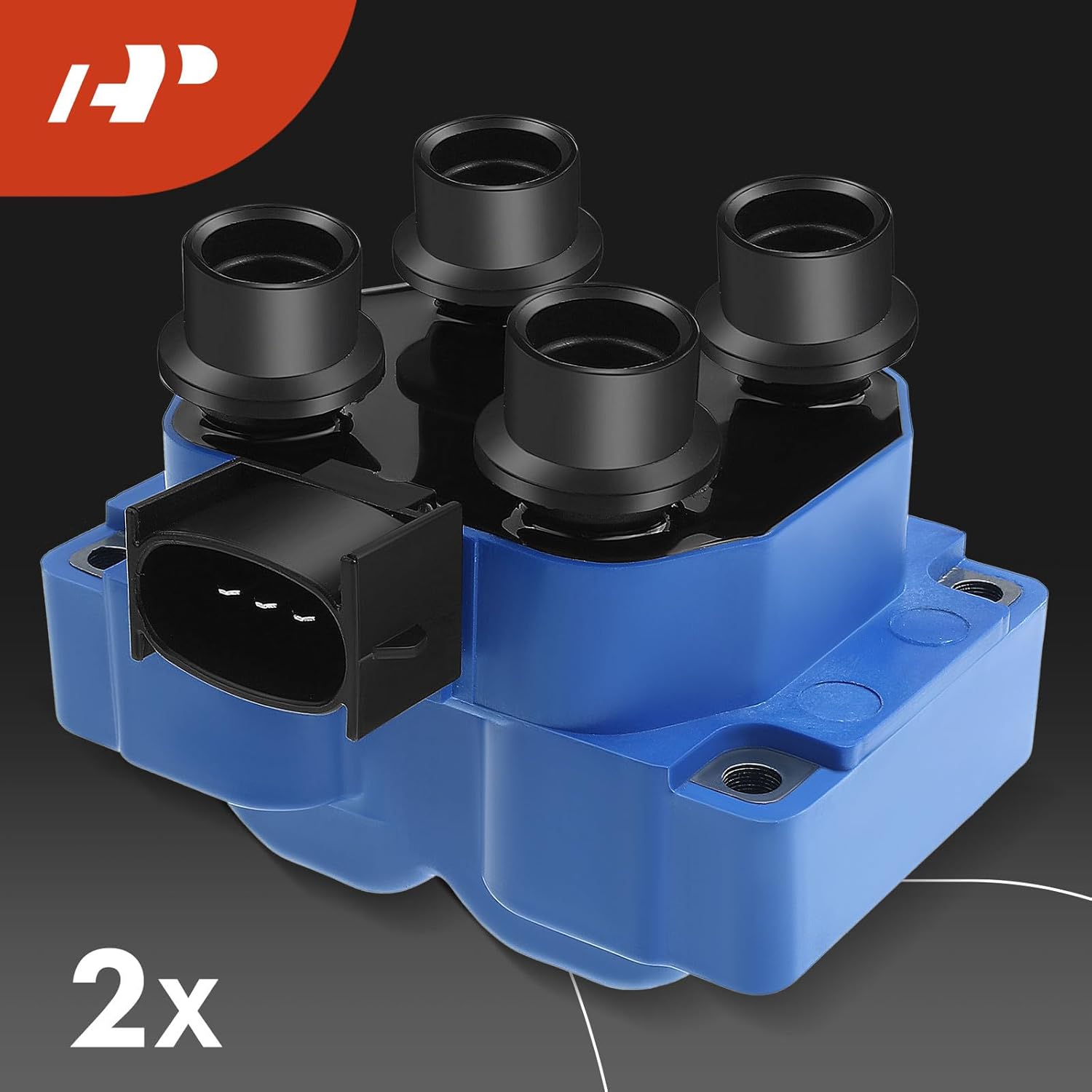 A-Premium 2x (Blue) Ignition Coil Pack and 8x Iridium Spark Plugs Compatible with Ford F-150 F-250 1997-1999, Explorer 1996-2001 & Lincoln Continental & More