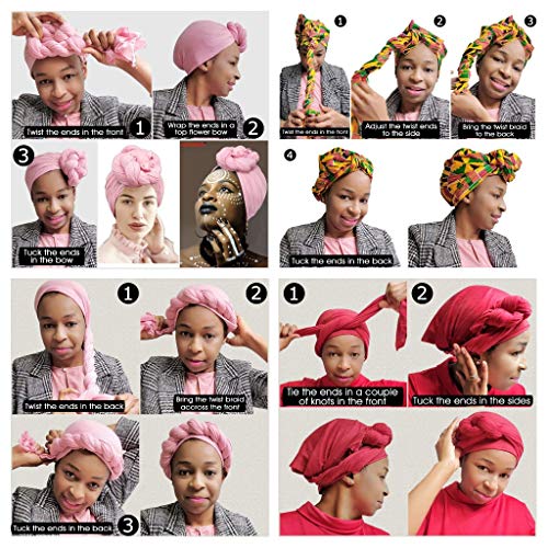 Ankara African Print Soft Headwraps Headband Long Hair Head Wrap Scarf Turban Tie Jersey Knit African head wraps2