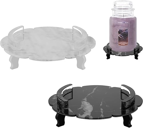 Miniatura 8 de Beautyflier Bandeja portavelas perfumada, soporte de vela con pedestal para Yankee Candle Classic de 22 onzas, tarro grande de una sola mecha, placa