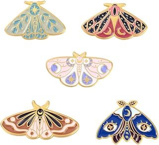5Pcs Butterfly Moth Enamel Set Cute Horror Enamel Lapel Cool Lapel Brooches For Backpacks