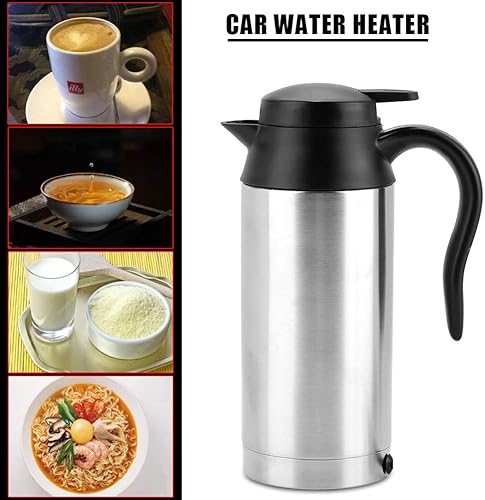 Miniatura 7 de Fdit Portátil 25.4 fl oz 24 V Viaje Coche Camión Hervidor de Agua Calentador Botella Coche Té Café Beber Suministros Herramienta