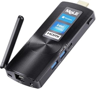MeLE PCG02 Fanless Mini PC Stick Windows 11 Pro Celeron J4125 8GB 128GB Micro Desktop Computer Stick Support HDMI 4K 60Hz Wi-Fi5 Gigabit Ethernet BT4.2 on Business Office Industrial IOT Media Home