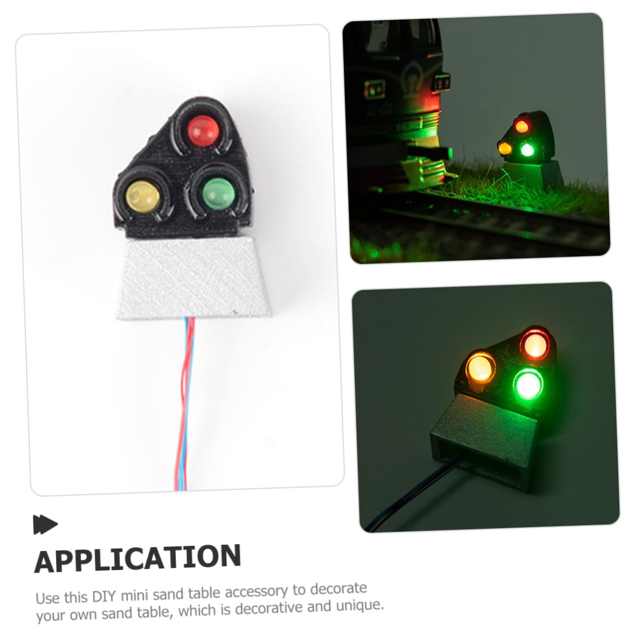 Angoily Set of 4 Micro Landscape Signal Lights for Railroad Model Mini Decor Props