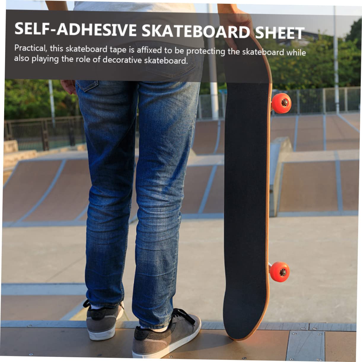 BESTonZON 2 Sheets Self Adhesive Skateboard Grip Tape Durable Multi Function Skateboard Sheet Easy to Apply and Remove Cuttable and Replaceable Grip for Enhanced Performance