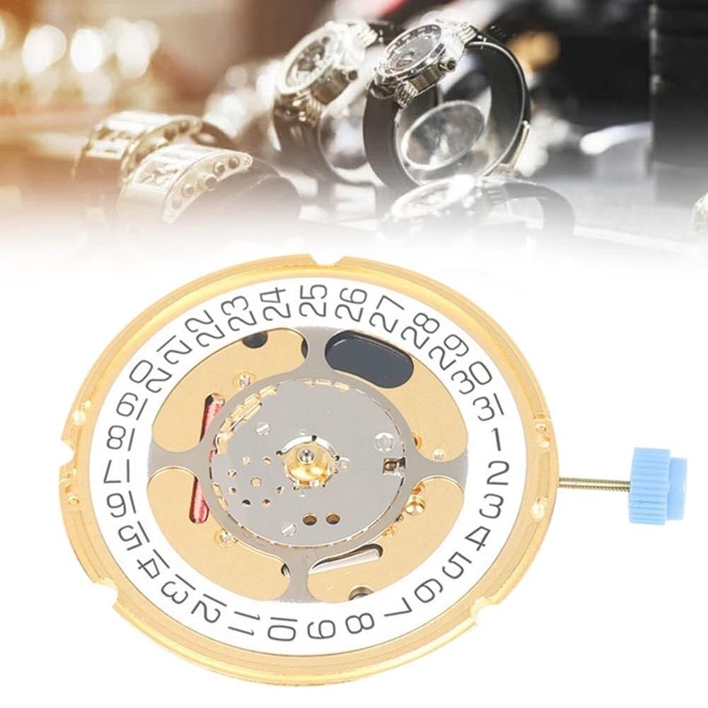 Mechanisches Quarz-Uhrwerk mit hoher Präzision, mit Kalenderscheibe – Design mit drei Zeichen