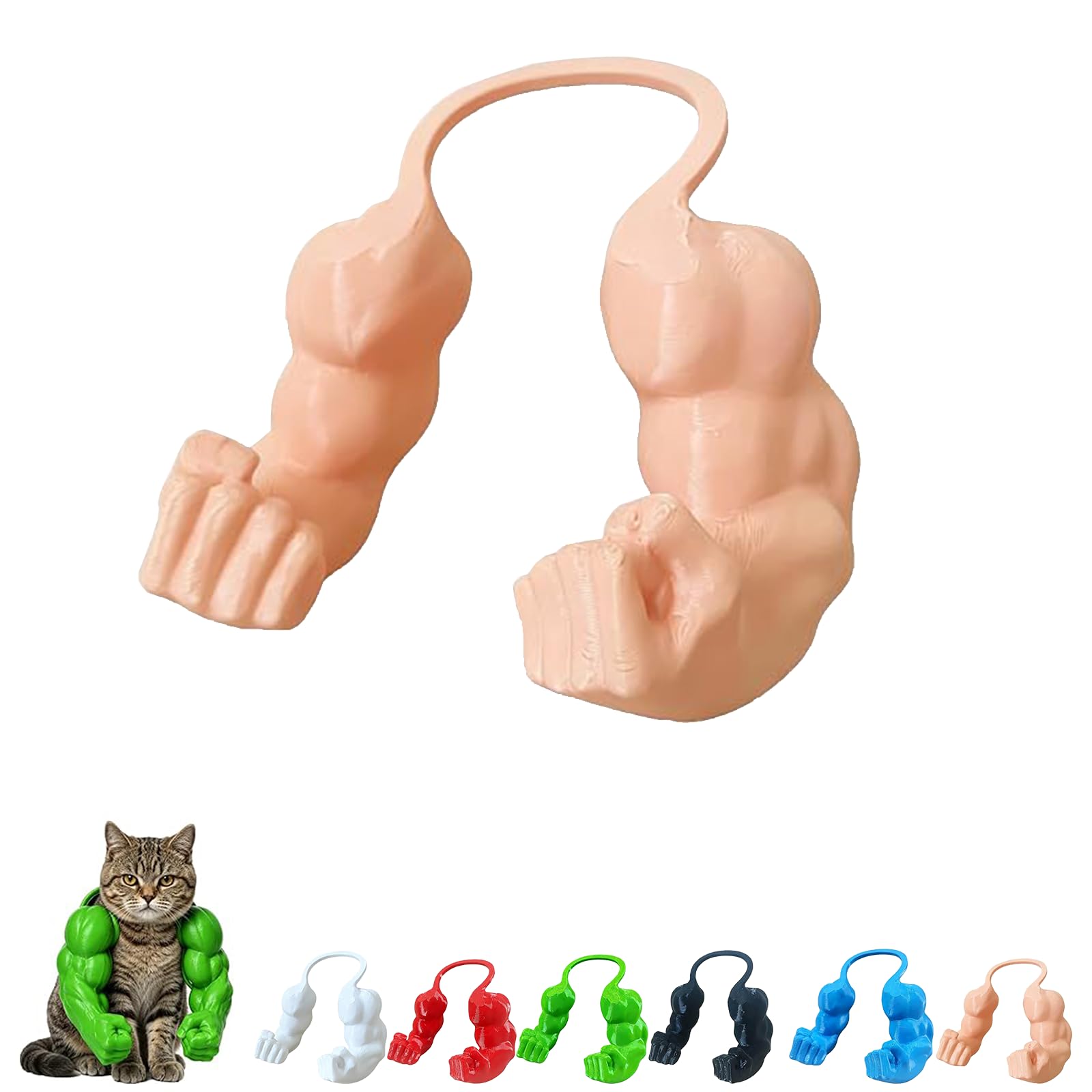 Cat Muscle Arms, 3D Printed Muscle Arms for Cats, Halloween Pet Costume Cat Superhero Arms, Lightweight Neck Hanging Halloween Outfit, Ideal Photo Prop for Cats & Dog，Skin