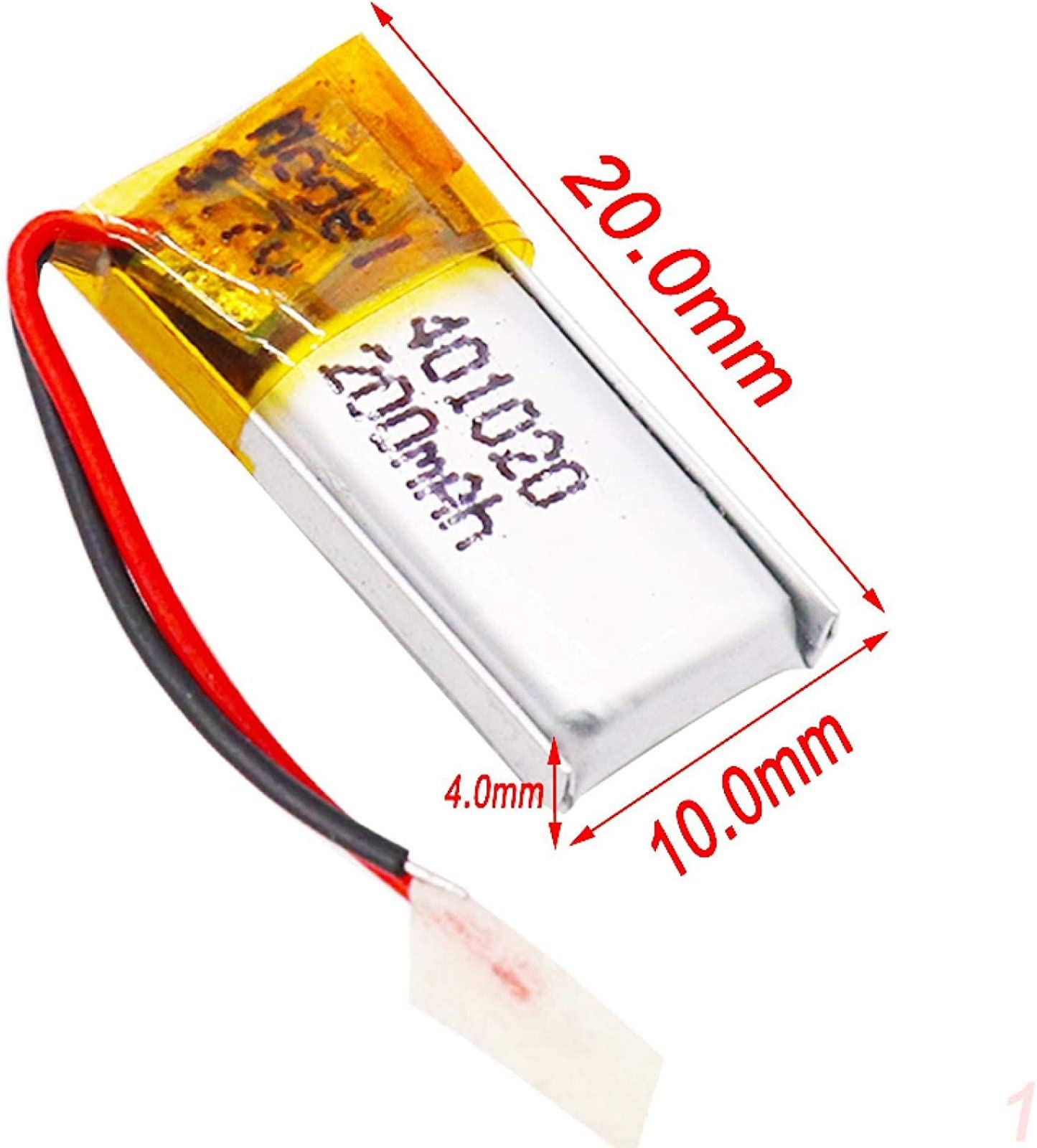 Amazon | 充電式電池 3.7V 200mAh 401020リチウムポリマーLi-PO