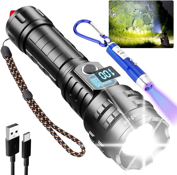 WholeFire Torches LED Super Bright, Rechargeable Torch 20000 lumens