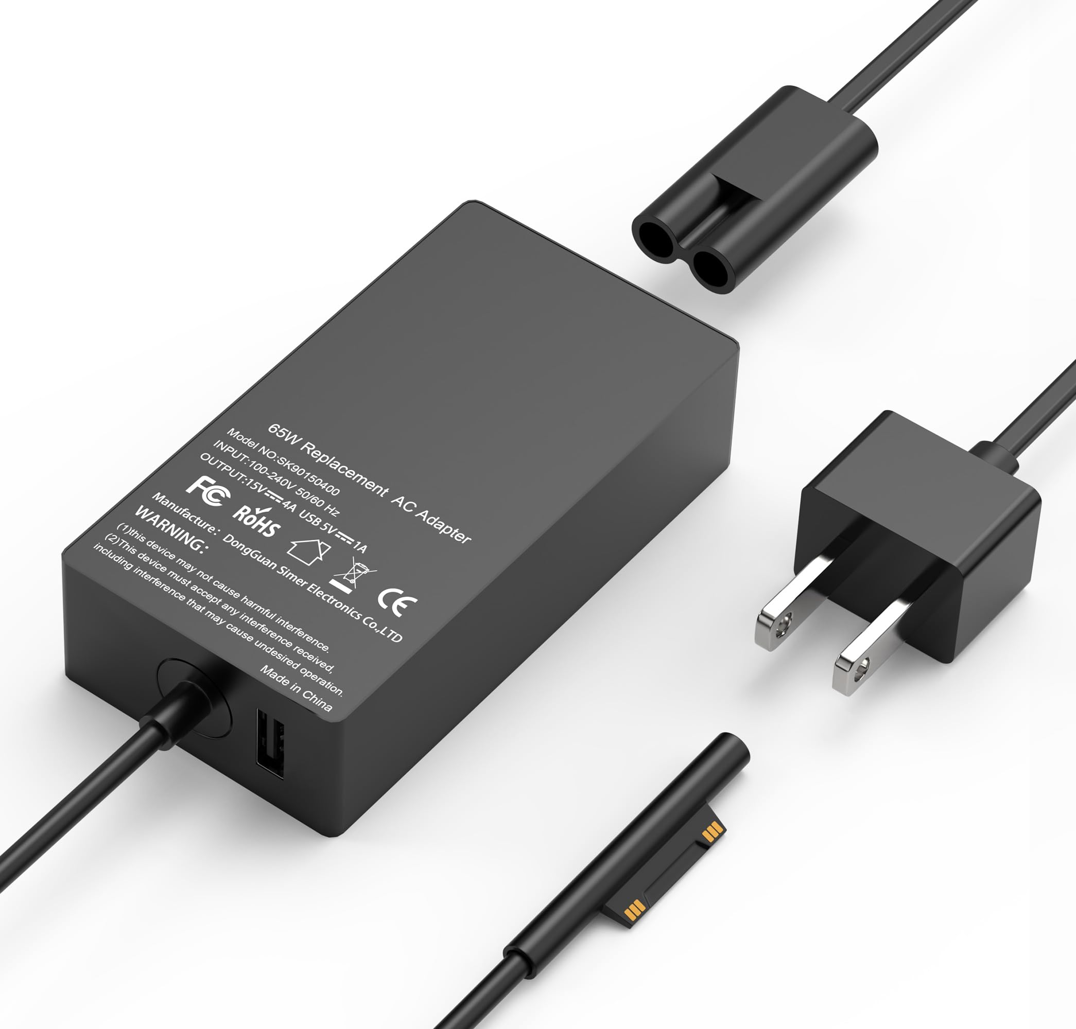 ​Replacement for Microsoft Surface Charger,65W Surface Pro Charger,Compatible with Surface Pro 11,9,8,7,6,5,4,3,X Surface Laptop 7,6,5,4,3,2,1 Surface Go 3,2,1 Surface Book 3,2,1 and More