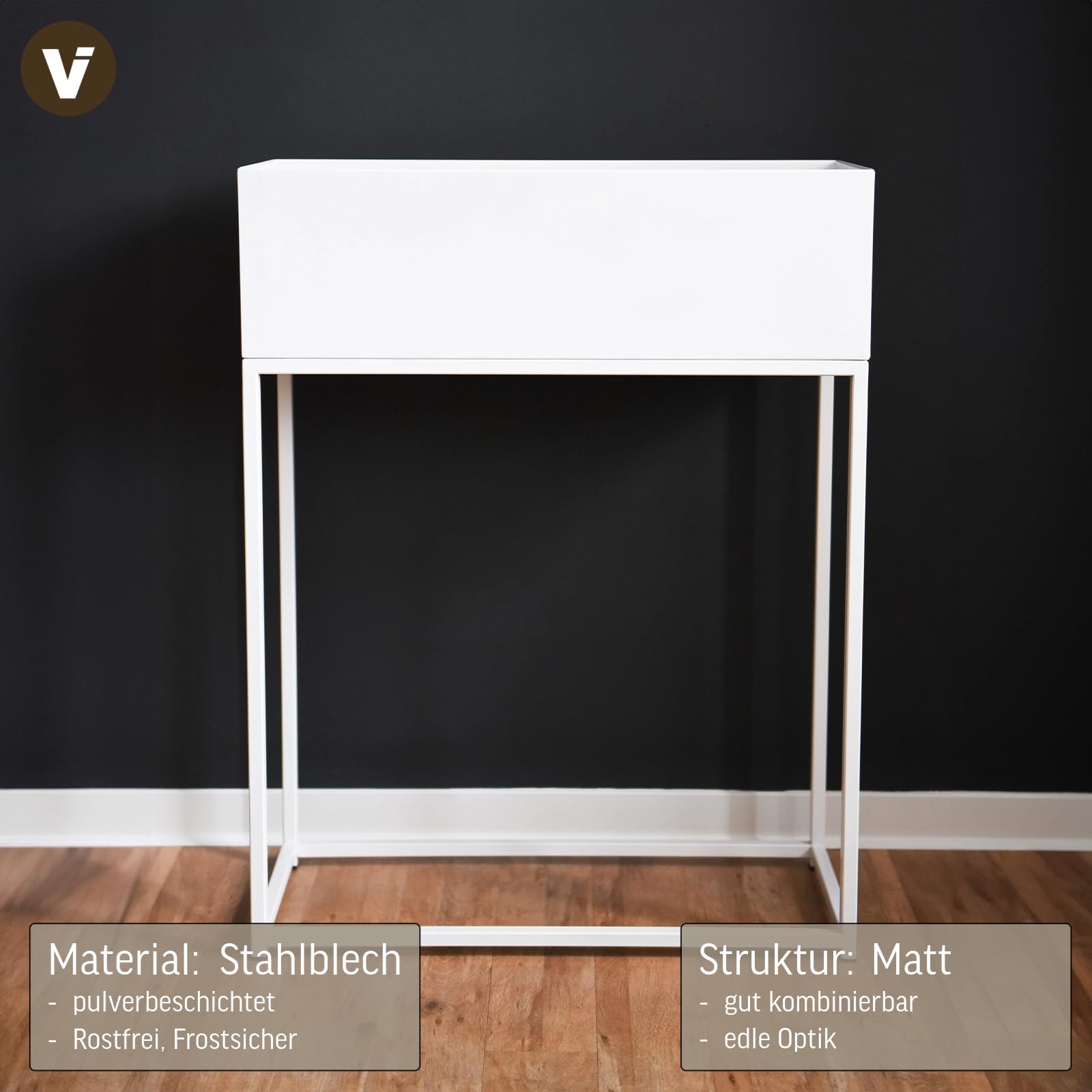 VIVANNO Plant Box Raised Bed Decorative Box Powder Sheet Steel Style 78 x  60 x 25 cm Matt White : Amazon.de: Garden