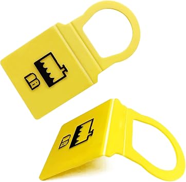 2 Pack Engine Coolant Reservoir Cap, Yellow Coolant Cap Compatible with Chrysler, Dodge, Jeep, Ram, Replacements 55111074AA, 55111074AB, 52079331, 54201