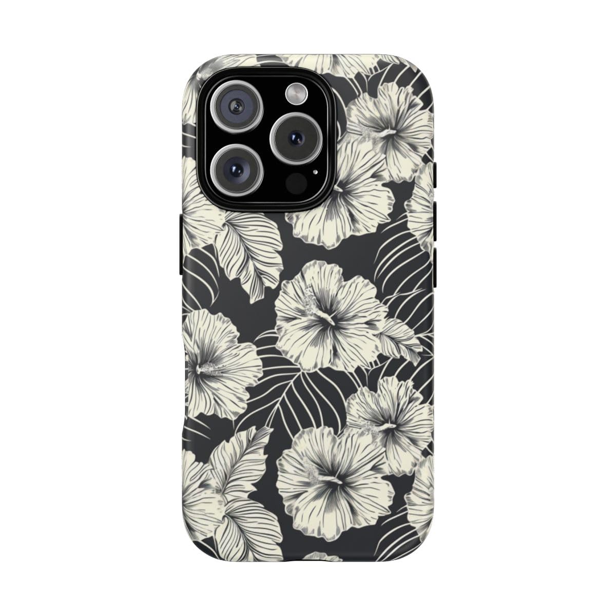Coque rigide mate iPhone 16 Pro motif floral finitions premium