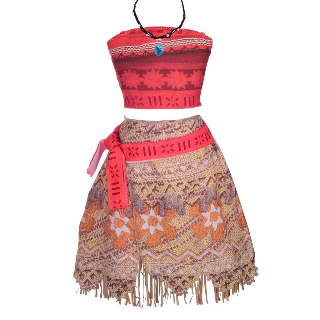 Lito Angels Girls Princess Costumes Adventure Outfit Halloween Dress Up Costume with Necklace Size 8-10