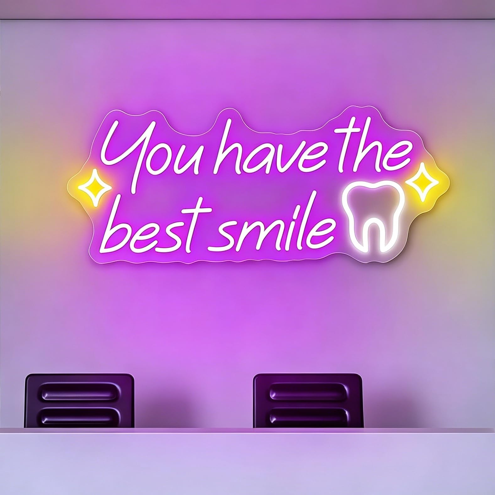 You Have The Best Smile Neon Sign LED Neon Wall Decor for Dental Clinic, Beauty Salon, Office Decor USB Powered Neon Light Gift For Dentists & Orthodontists — image 1