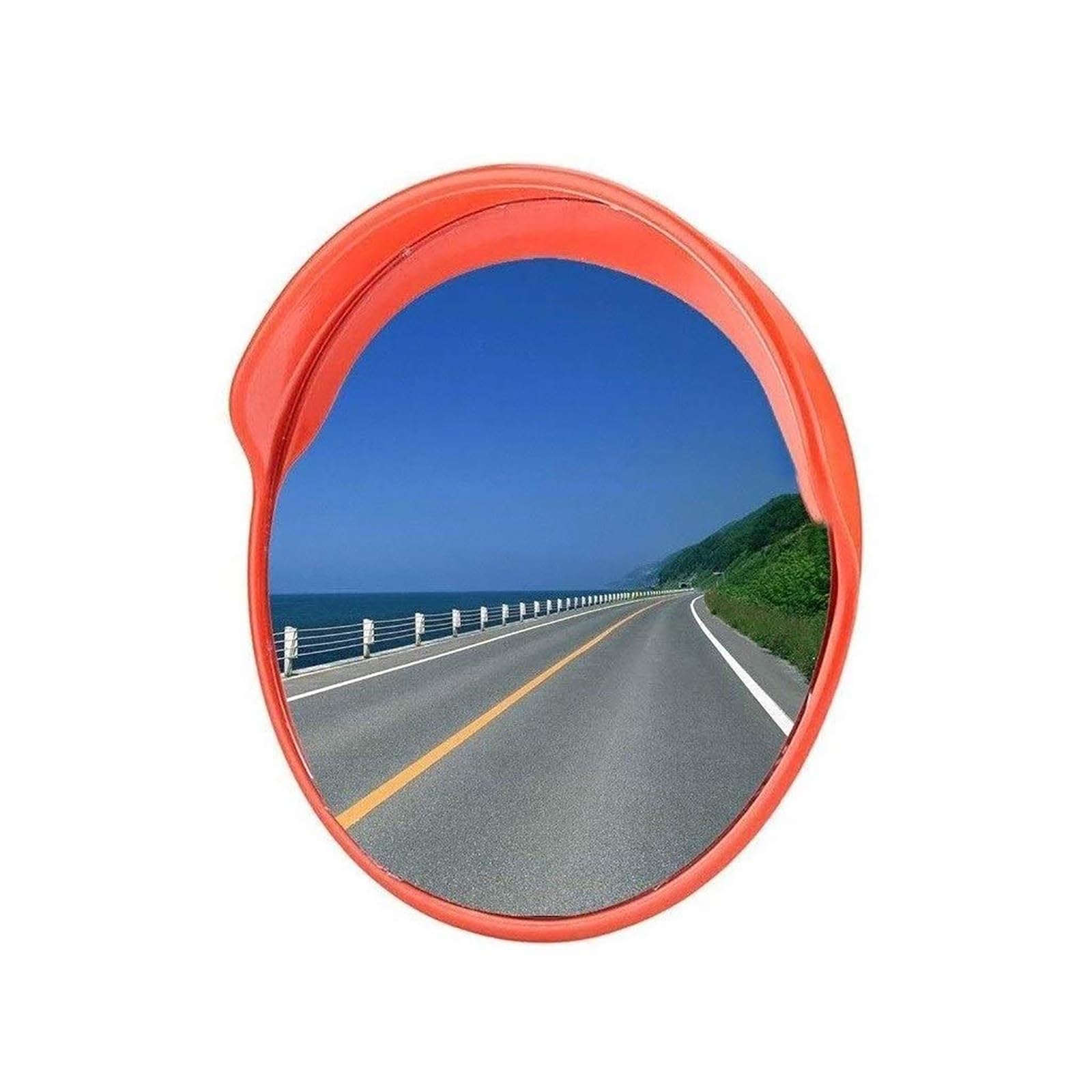 Specchio di sicurezza stradale convesso, Specchio di sicurezza convesso visibile grandangolare da 45 cm, Staffa per montaggio a parete regolabile, Specchio per vialetto per garage, traffico, vialetto
