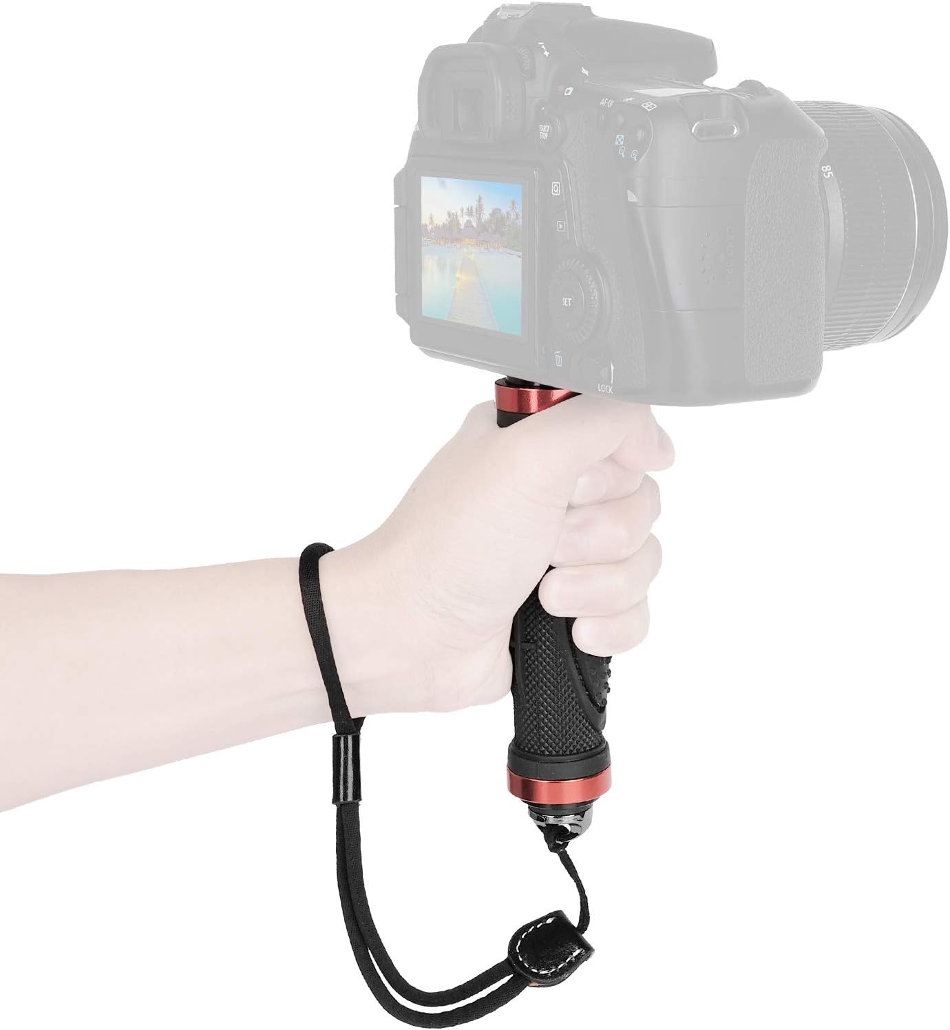 Chromlives Camera Handle Grip,1/4 Camera Handheld Stabilizer With Wrist Strap, Handle Grip Support Mount For DSLR Camera Camcorder Smartphone Action Camera Led Video Light - View #10