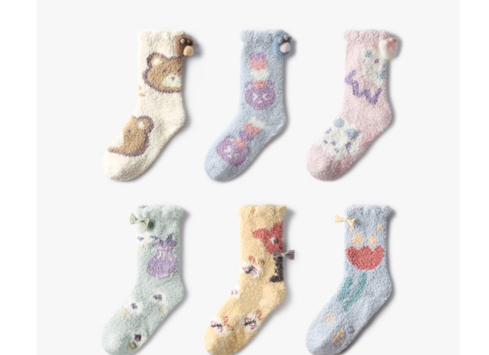 Chaussettes Chaussettes Running Socquettes Chaussettes En Molleton De Corail Femmes Automne Et Hiver Polaire Épaississement Plancher De La Maison Moyen Tube Confinement En Peluche Chaud Mignon Chausse