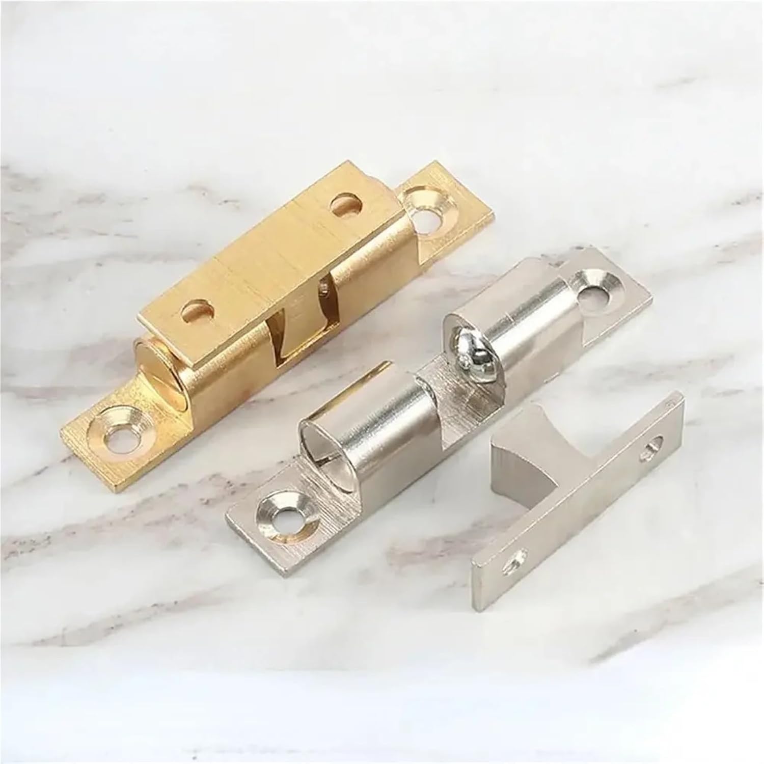 40/50/60/70mm Double Spring Steel Ball Bead Lock Closet Cupboard Tension Latch Brass Copper Door 1Pcs(Brass 70mm)