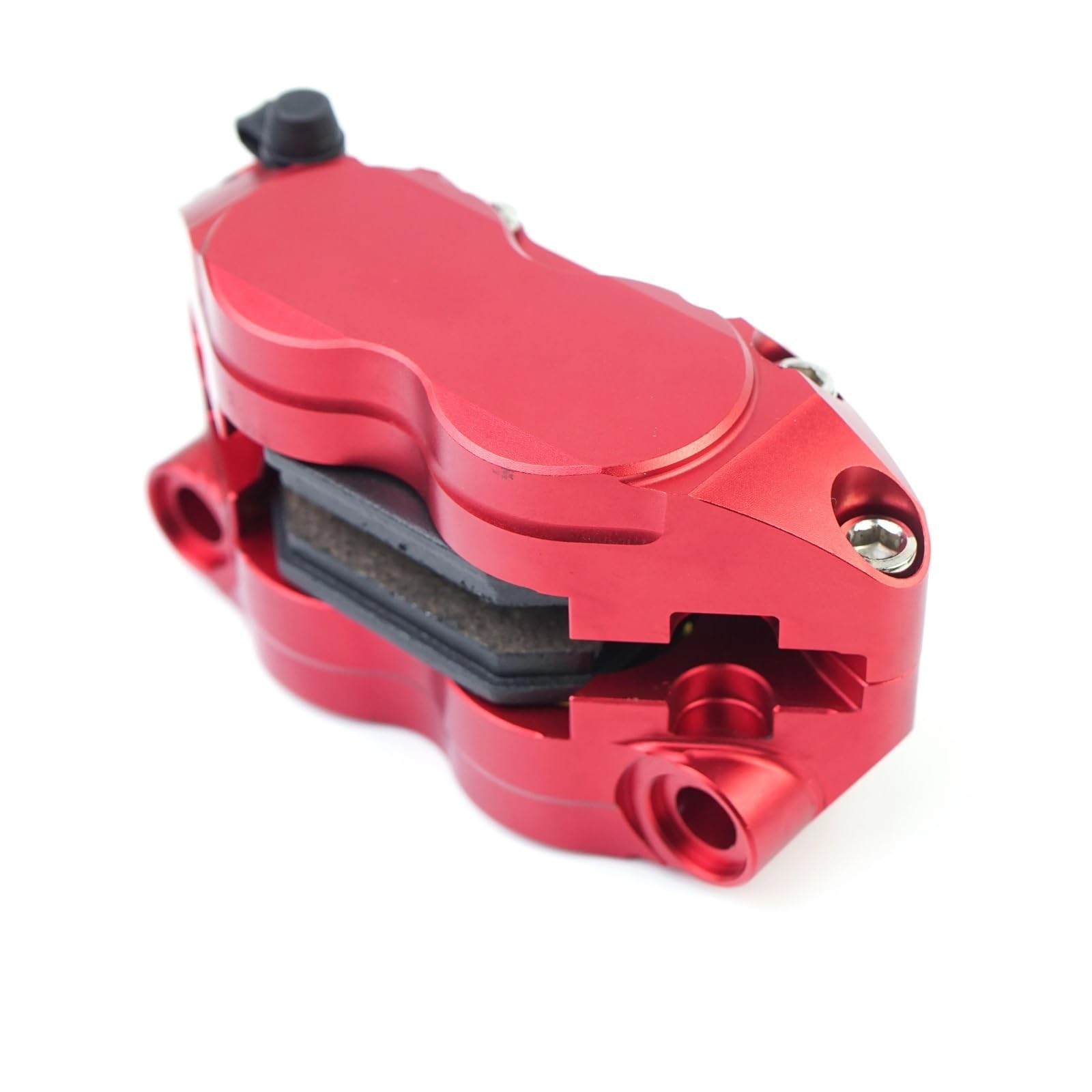 zacisków hamulcowych Zacisk hamulca motocyklowego 4 tłokowy montaż radialny 82 mm pasuje do Yamaha pasuje do skutera Kawasaki Rsz Jog mankietów prowadnicy(Black)