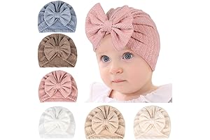 QandSweet Newborn Girls' Hats Cotton and Linen Cap Infant 0-24 Months