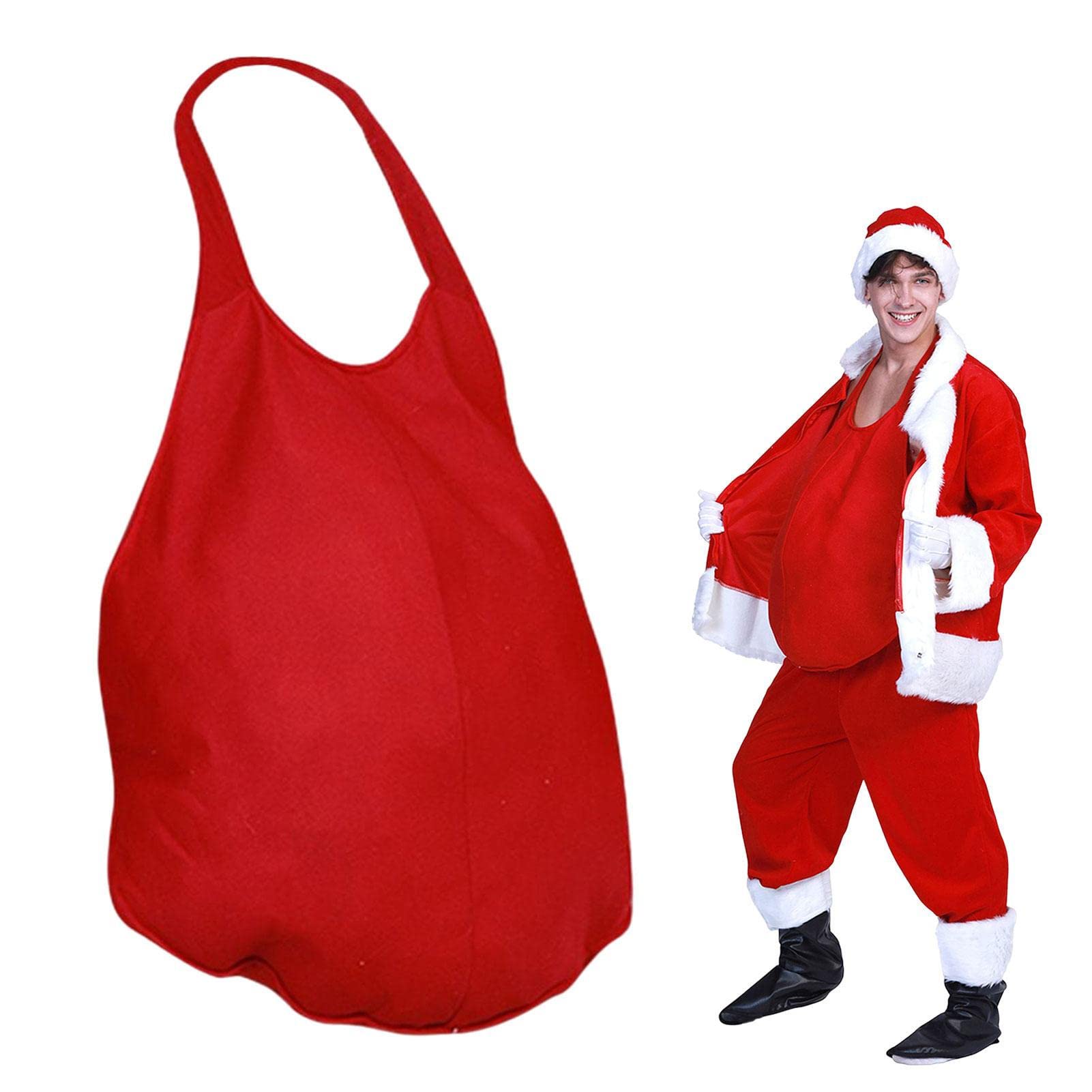 Men's Red Padded Santa Belly, Santa Costume Cosplay Accessory, Belly Stuffer Santa Big Belly For Costume, Christmas Cosplay, Funny Unisex Fake Belly, Santa Belly Pad