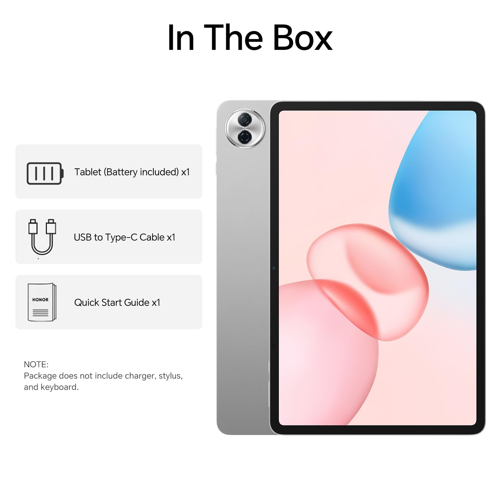 HONOR Pad 10 WIFI Tablet 8GB 256GB, 7 Gen 3 Snapdragon, 10100mAh Batteria, 12,1 Pollici 120Hz 2.5K Display, 6 Altoparlanti, Corpo in Metallo, Google Service, Android 15, Grigio