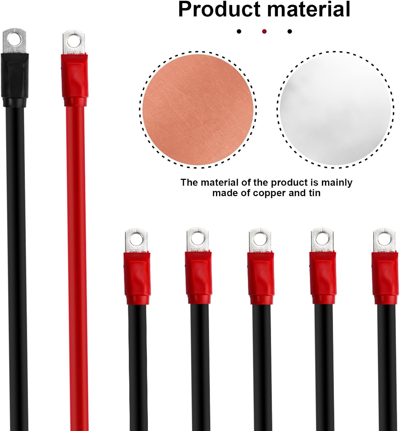 superbobi 7PCS Golf Cart Battery Cables Set Fit for Club Car DS 1994-up 2 Awg 36/48 Volt, 4 Gauge Golf Cart Battery Cables Wiring Kit