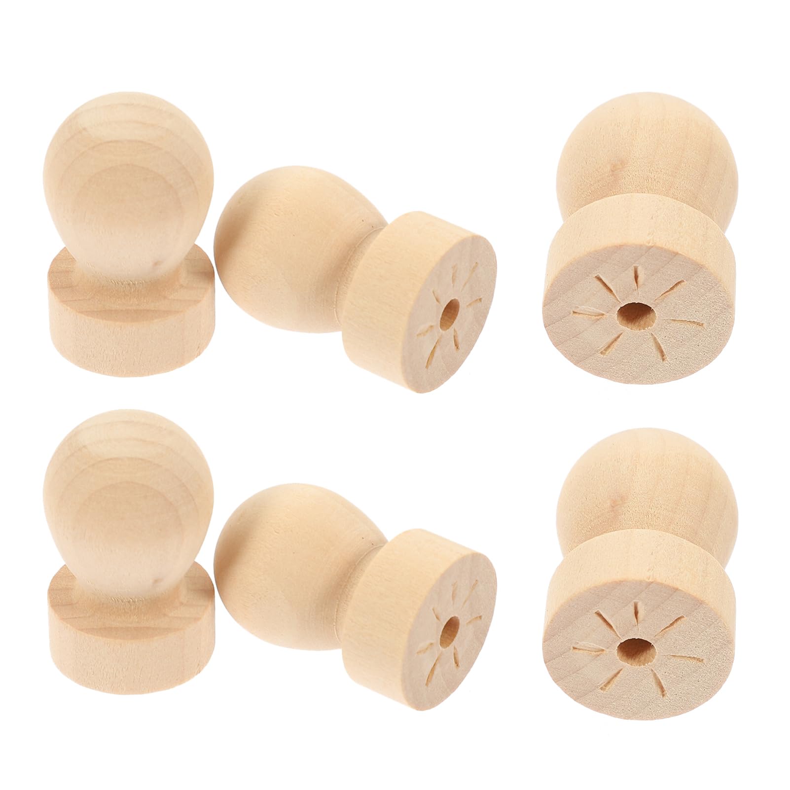 Lurrose 5 Sätze Dübel Holz Blanko Stempel Griff Ersatzstempel Wachs Adresse 6 Stück * 5