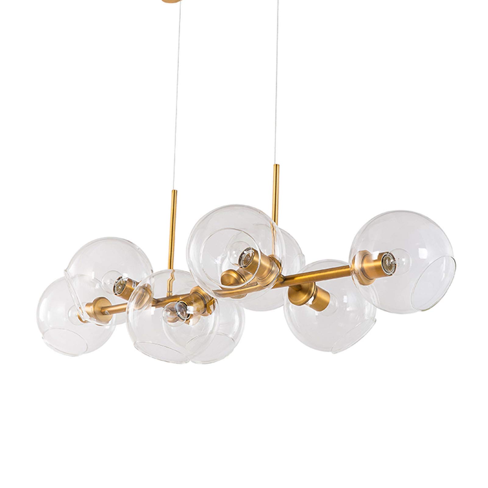 KXEcoLife Nordic Post-modern Chandelier,Sputnik Glass Magic Bean Chandelier,Edison Lamp Shade Semi Flush Mount Industrial Style Livingroom Stairway Lounge Bar Café Club- and transparent cove
