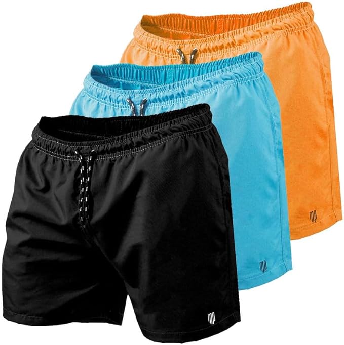 Kit 3 Short Masculino Tactel Piscina Praia Bermuda de Academia Masculino Corrida MP
