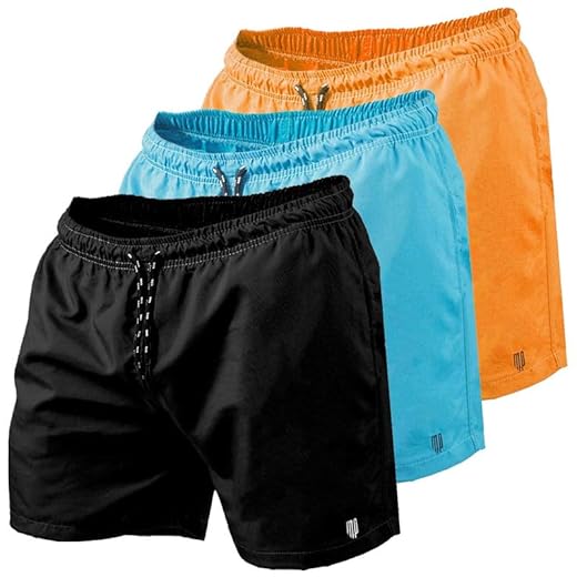 Kit 3 Short Masculino Tactel Piscina Praia Bermuda de Academia Masculino Corrida MP