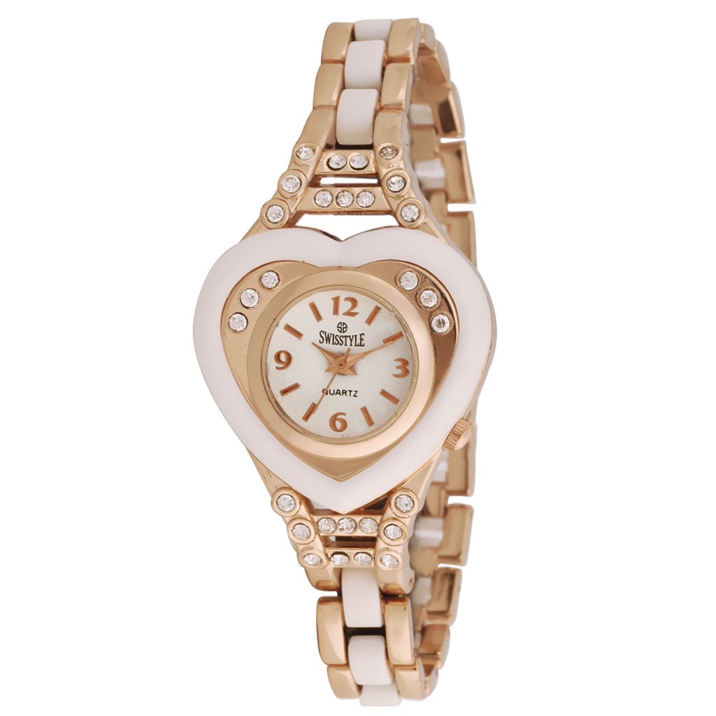 Swisstyle Analog Gold Dial Womens Watch ss-lr003a-wht-ch (B0107UVEYI) Amazon Price History, Amazon Price Tracker
