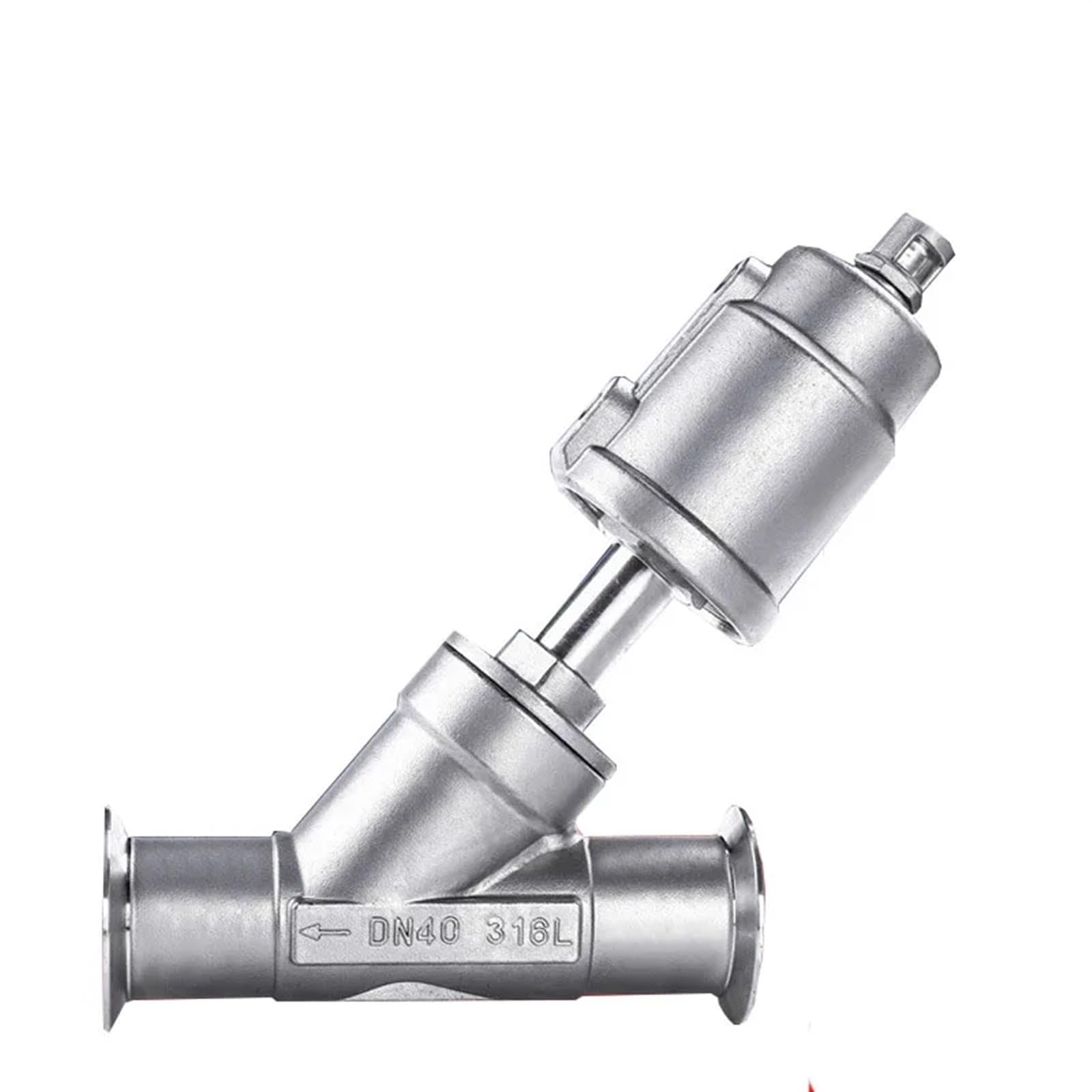 HDPHCRIUN DN32 Pneumatic Quick-Install Angle Seat Valve 16bar 304 Stainless SteelAngle Sealing(Normally Open,Single Acting)