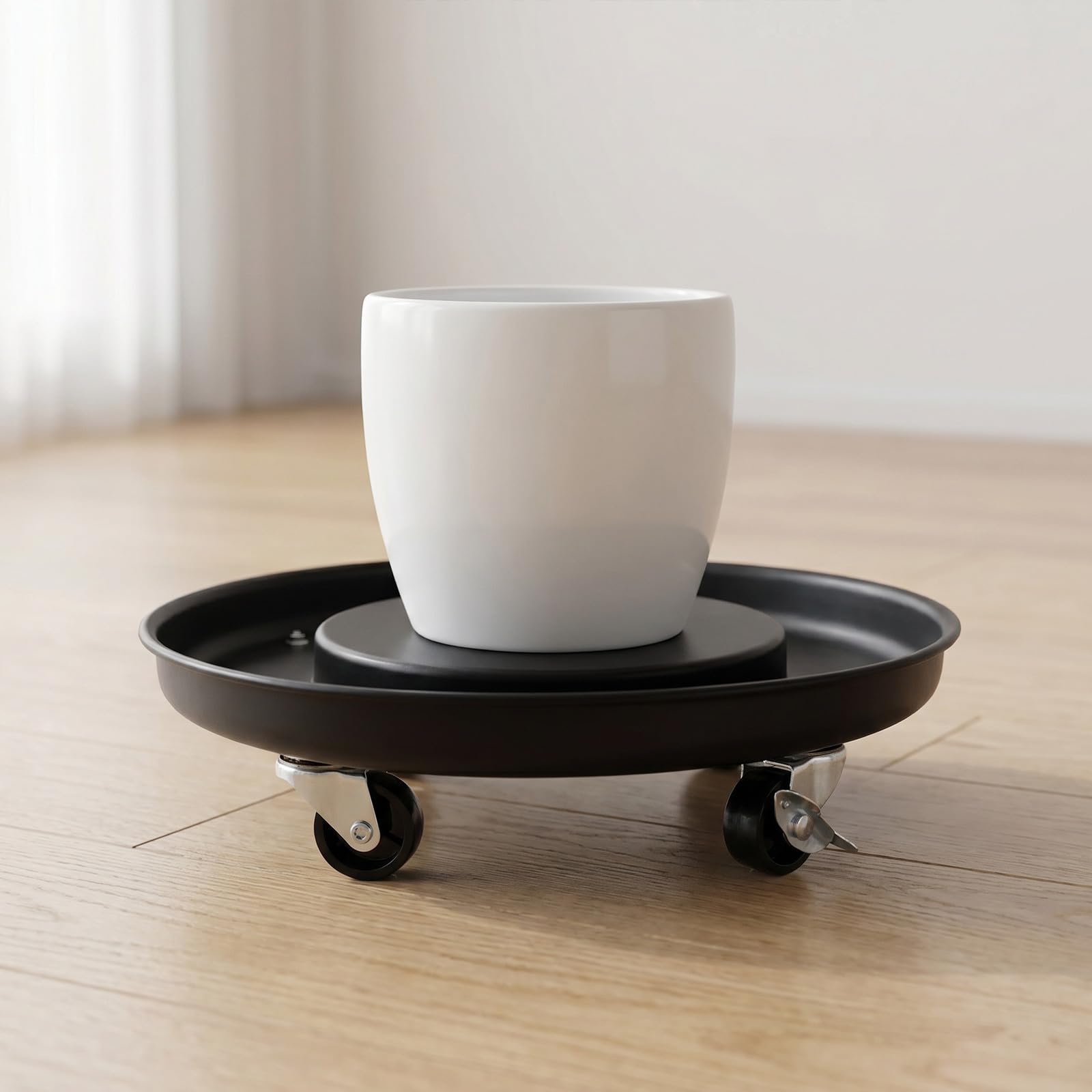 Toddmomy Chariot à Plantes à roulettes : Chariot à Plantes Roulant en Acier Inoxydable - pour Pots de Fleurs de 33 cm avec Roulette Frein pour l'intérieur et l'extérieur