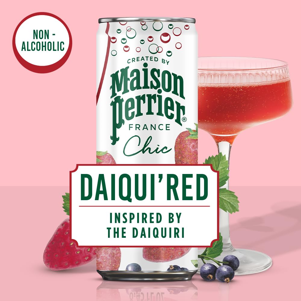 MAISON PERRIER CHIC Daiqui'red, cóctel sin alcohol, 6 packs de 4 x 25cl, 24 Latas